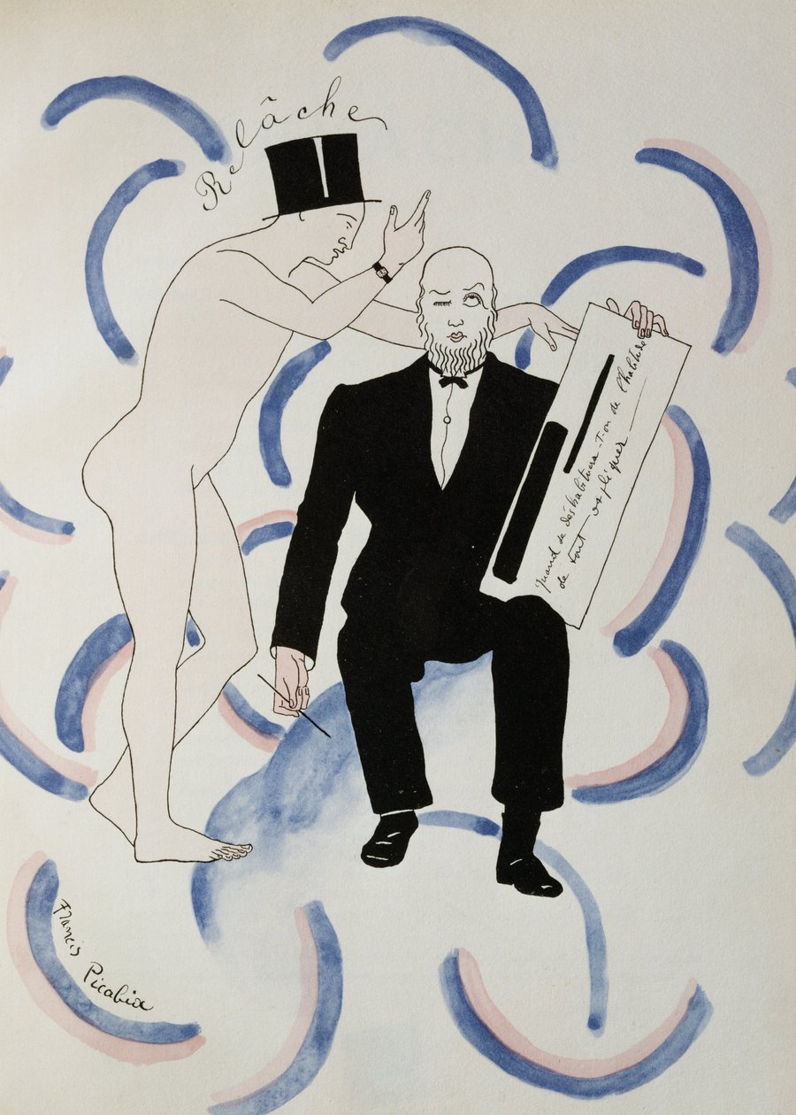 Baletten Relache av Erik Satie, ca 1924 (teckning) av Francis Picabia