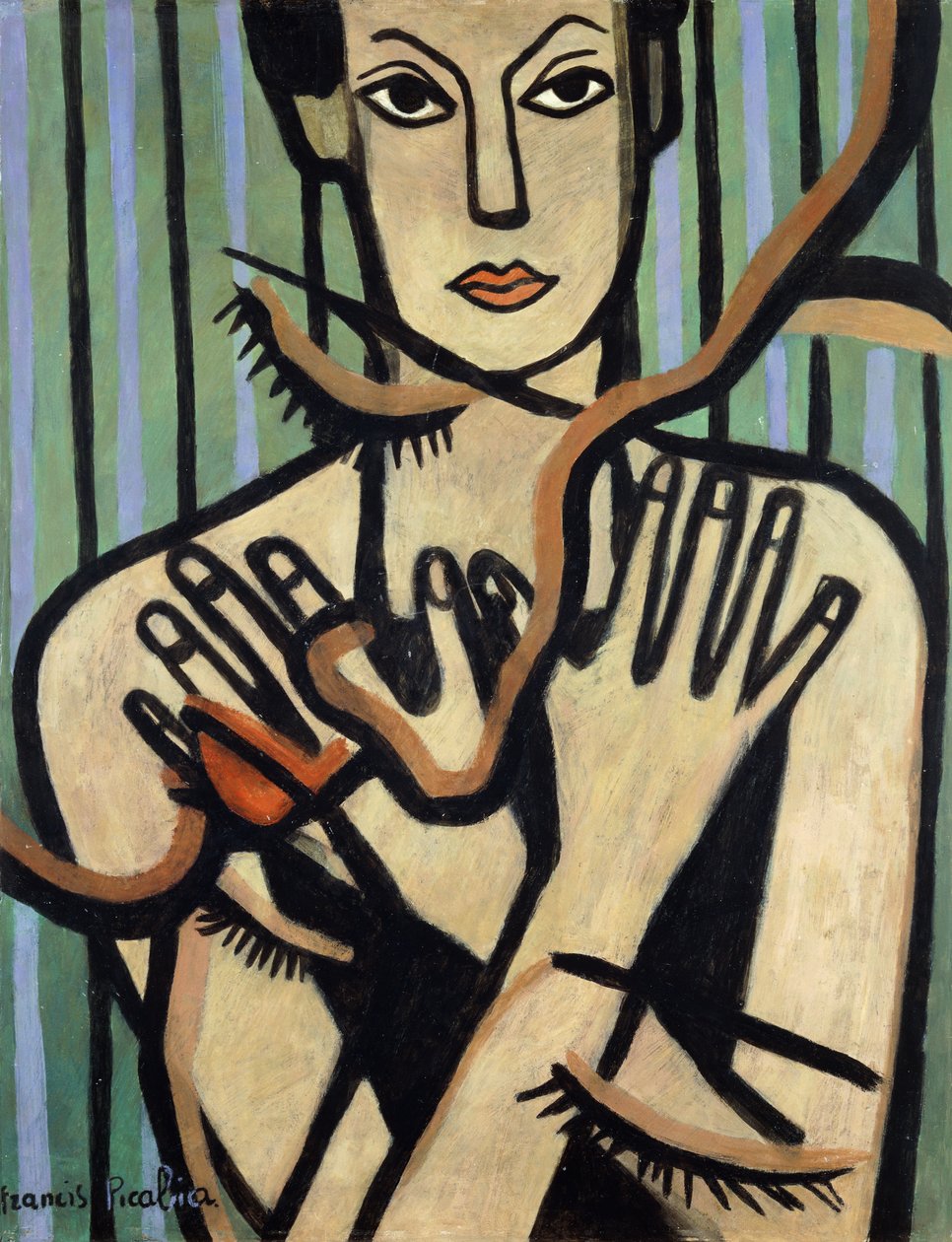 Tio fingrar; Les dix Doigts, ca 1929-1931 (olja på pannå) av Francis Picabia