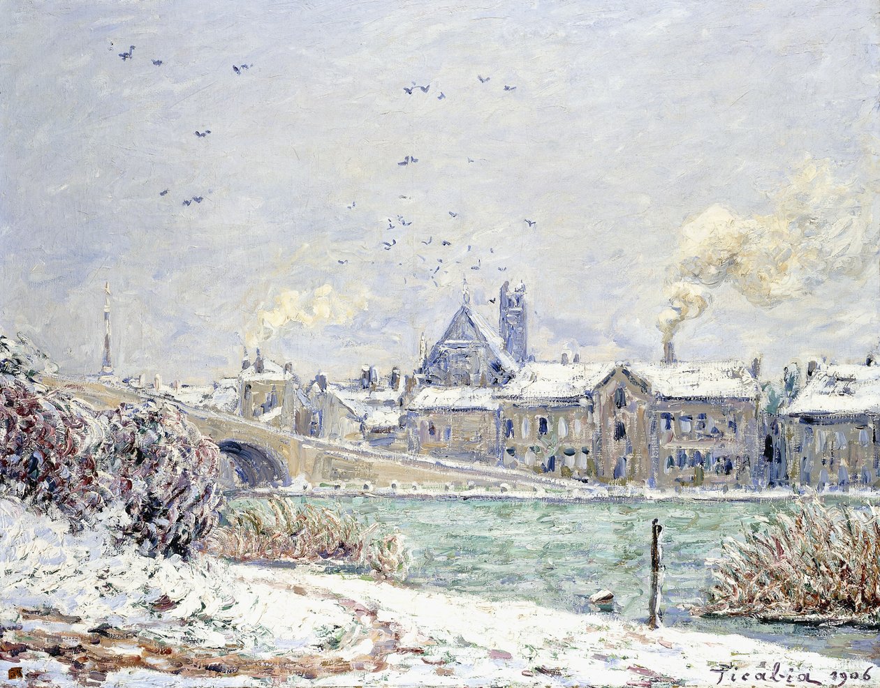 Villeneuve-sur-Yonne i snön av Francis Picabia