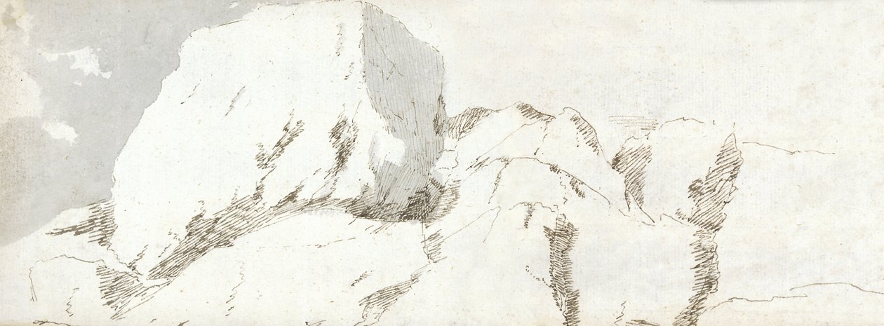 Del av Pembrokeshire, ca 1678 (akvarell  brunt bläck på papper) av Francis Place