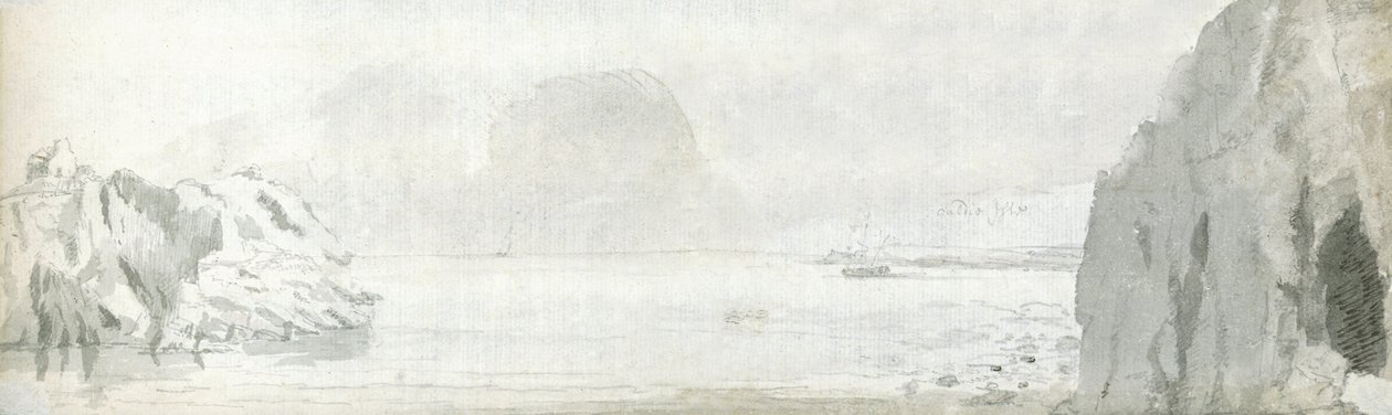 Swansea, ca 1678 (akvarell och brunt bläck på papper) av Francis Place