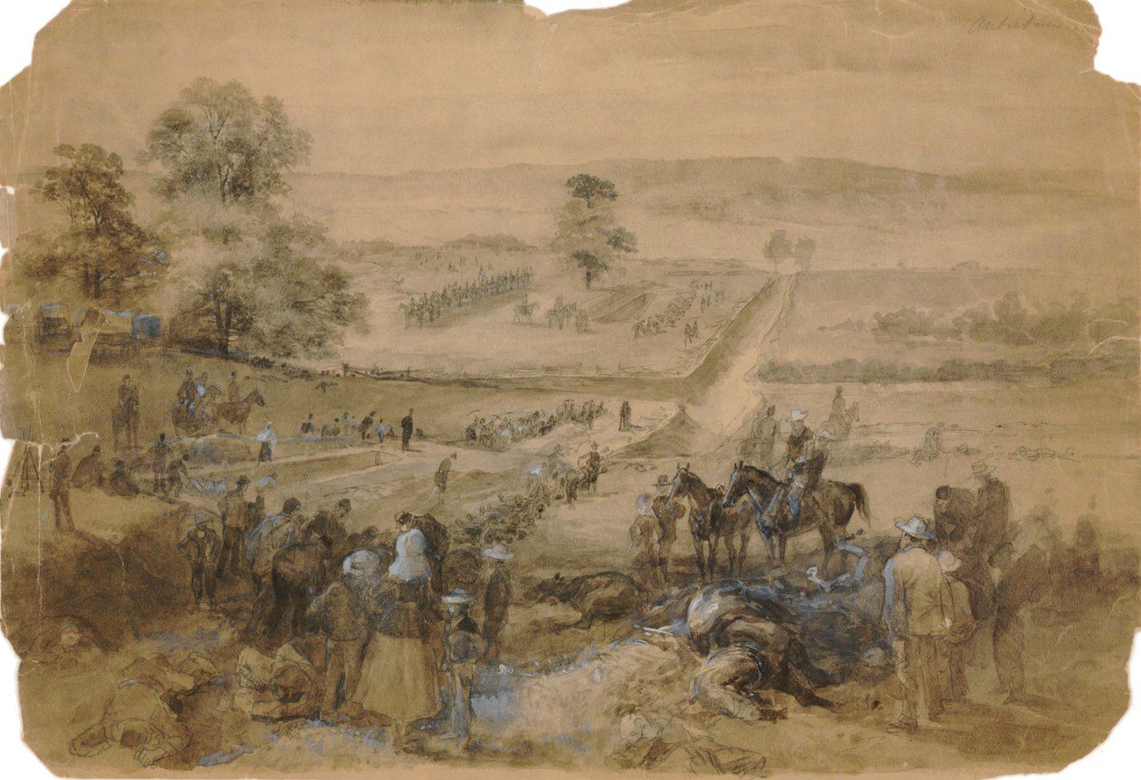 Begravningsdetalj efter slaget vid Antietam av Francis Schell