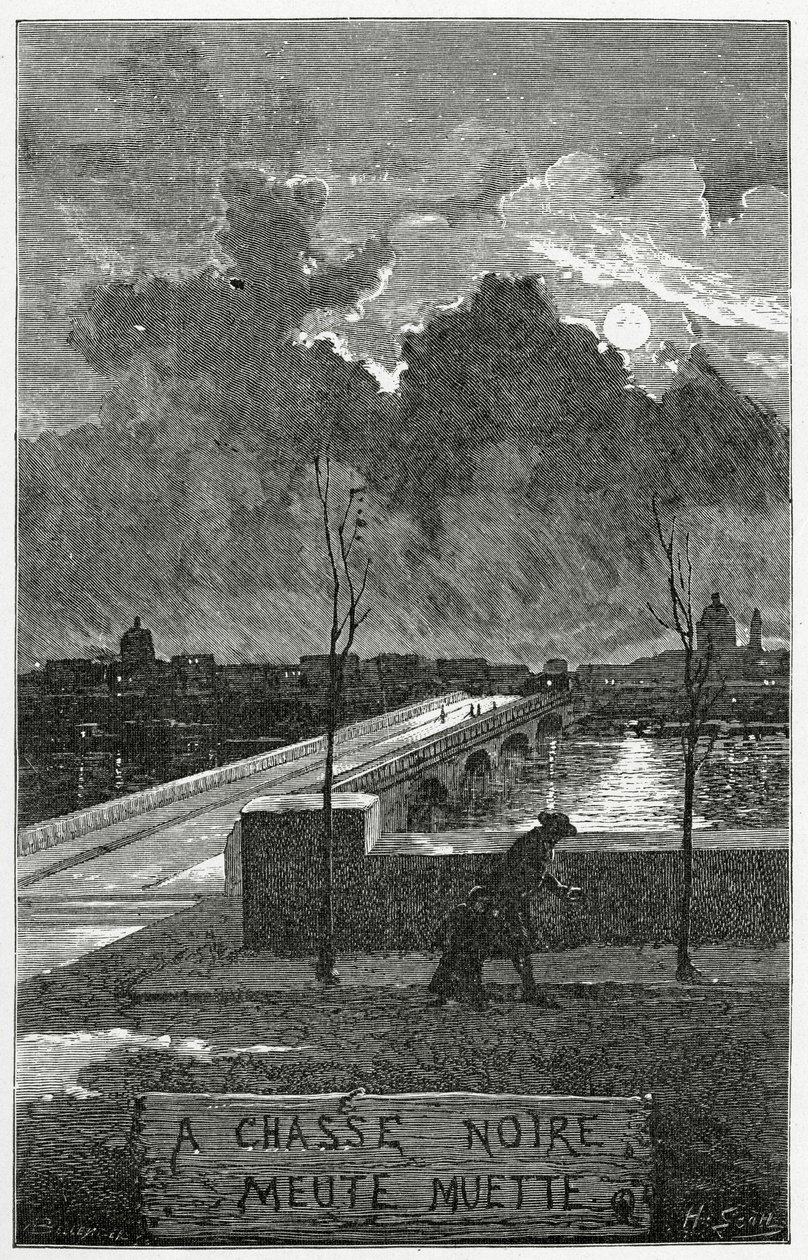 Illustration från Les Misérables, 1800-talet (gravyr i svartvitt) av Francis & Scott, Henry Fowke