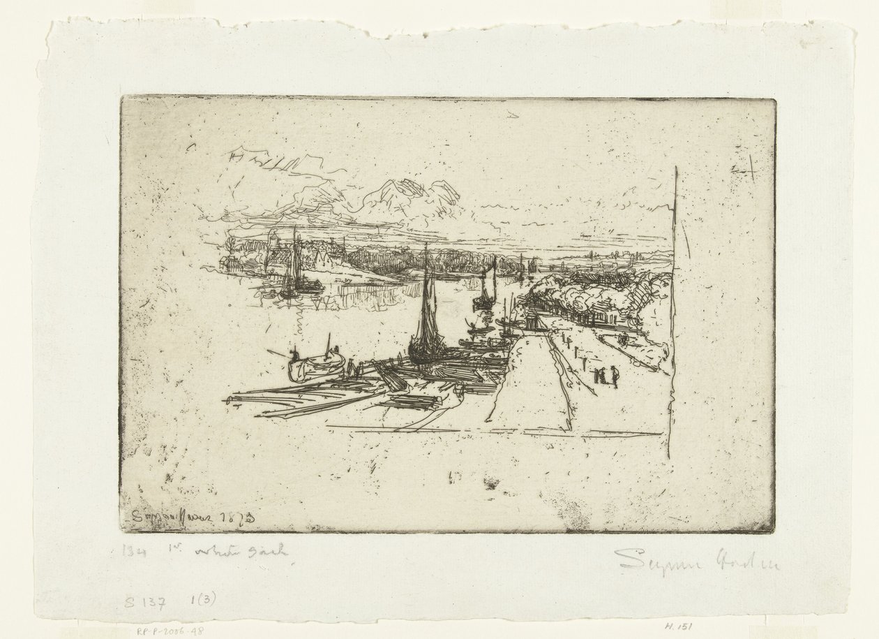Amstel från Amstelhotel Amstel II av Francis Seymour Haden (Sir) (signed by artist)