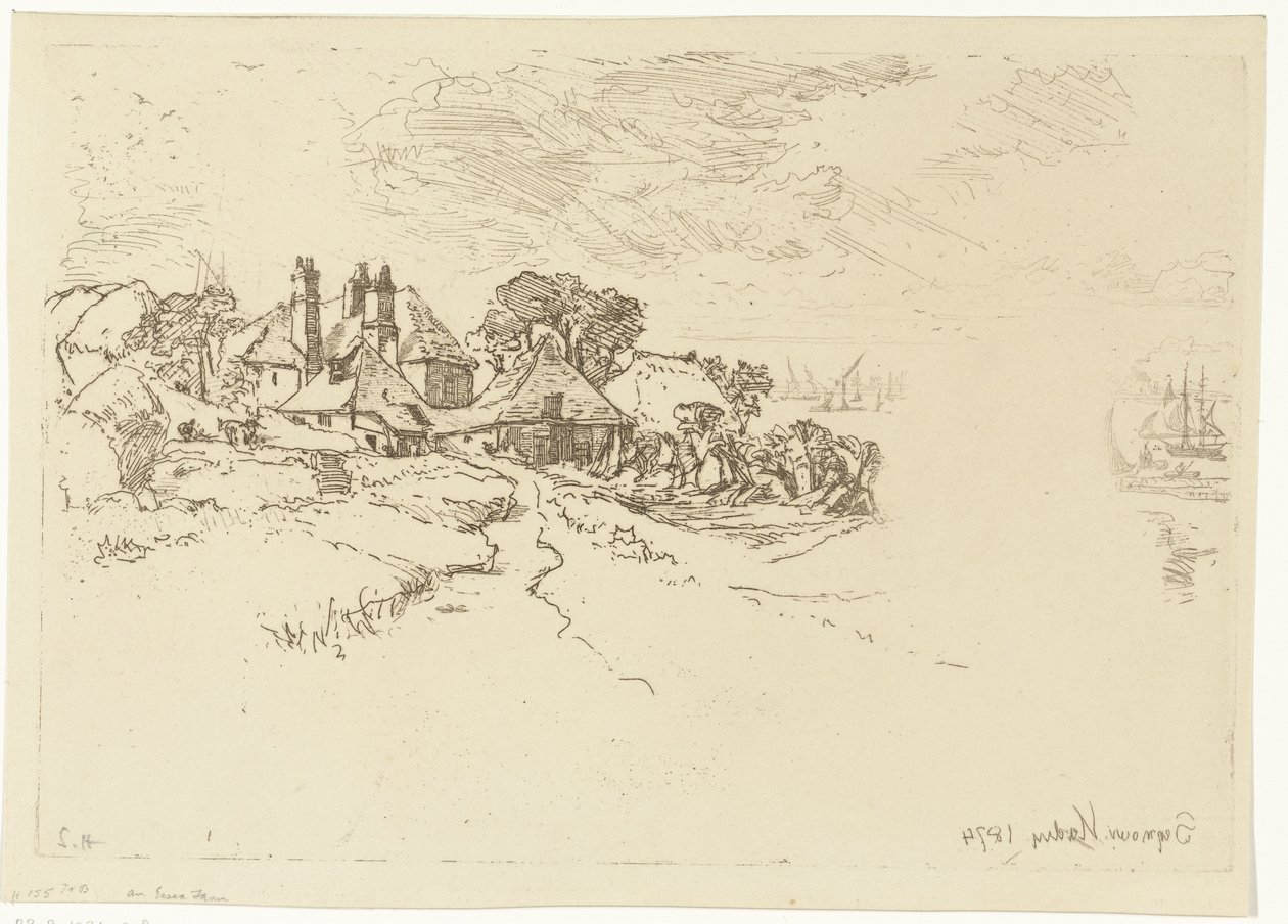 Farmen i Essex En Essex Farm av Francis Seymour Haden (Sir) (signed by artist)
