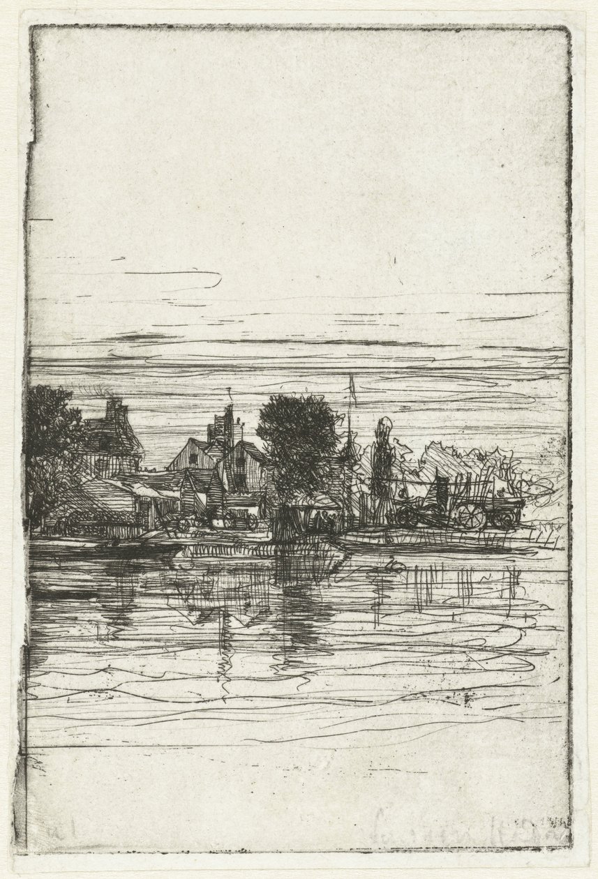 By vid vattnet Thames sida av Francis Seymour Haden (Sir) (signed by artist)