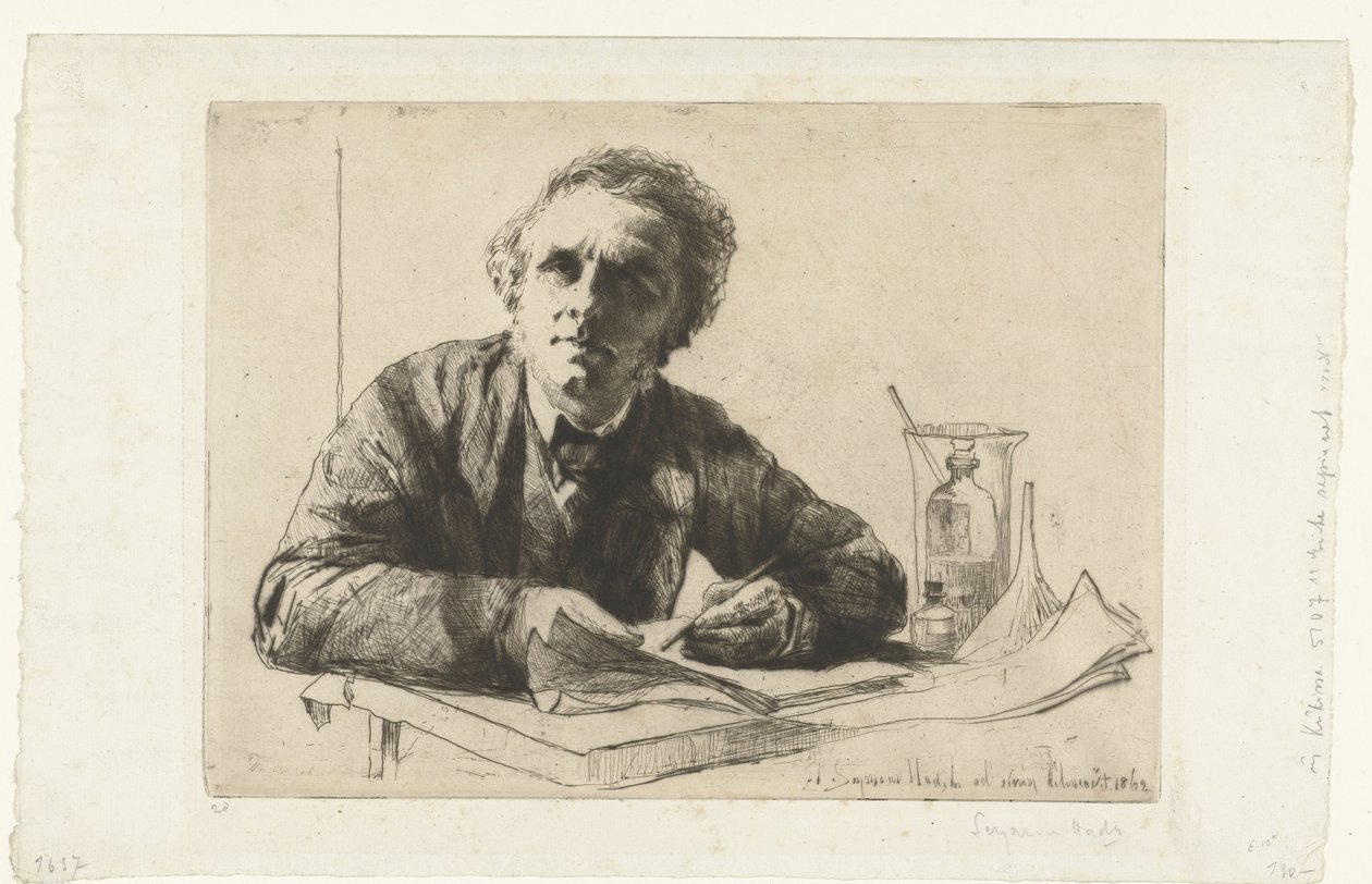 Självporträtt av Francis Seymour-Haden av Francis Seymour Haden (Sir) (signed by artist)