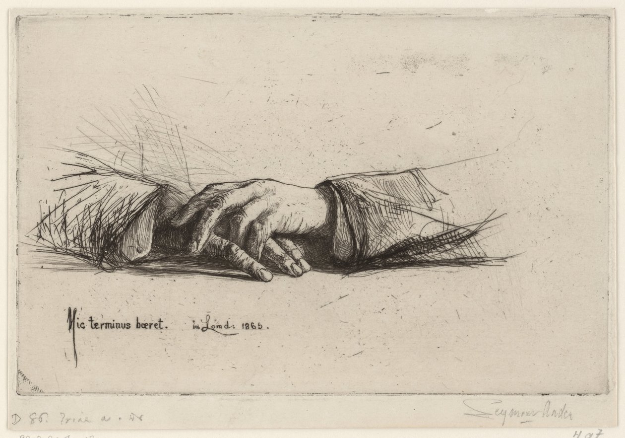 Rustende handen händer i vikt etsningsstudier (serietitel) av Francis Seymour Haden (Sir)