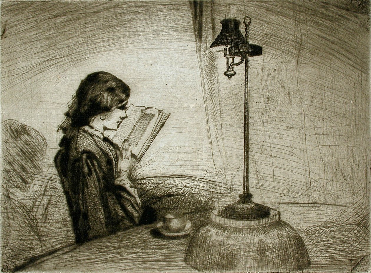 En kvinna som läser av Francis Seymour Haden