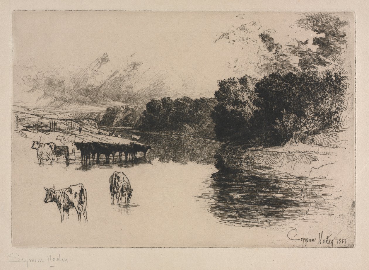 A Lancashire River, 1881. av Francis Seymour Haden