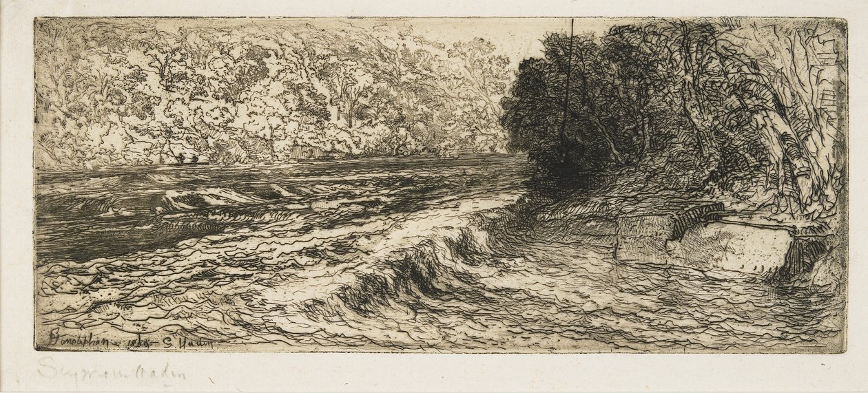 En trolig plats för lax, 1889 av Francis Seymour Haden