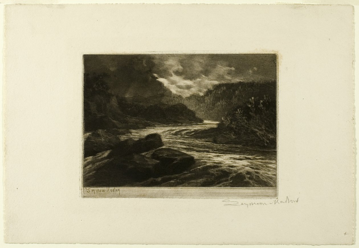En laxflod, nr II av Francis Seymour Haden