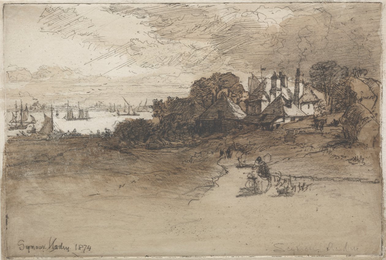 En Essex Farm, 1874. av Francis Seymour Haden