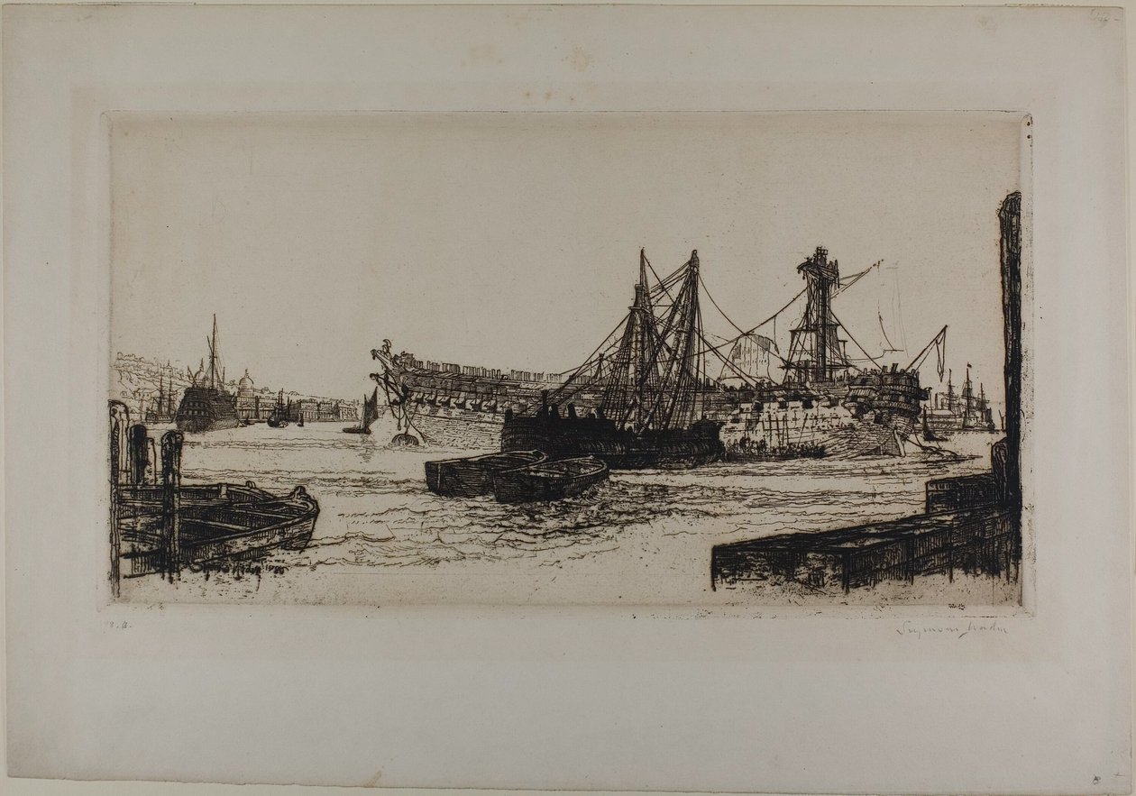 Breaking Up of the Agamemnon, nr II av Francis Seymour Haden
