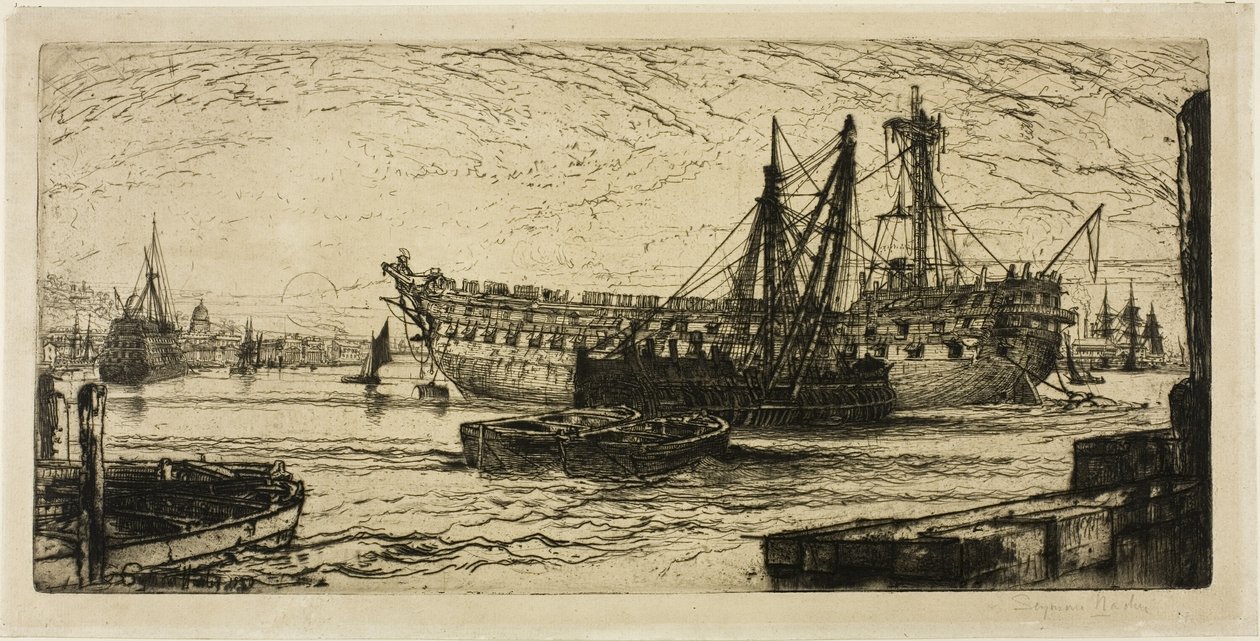 Breaking Up of the Agamemnon, nr. I av Francis Seymour Haden