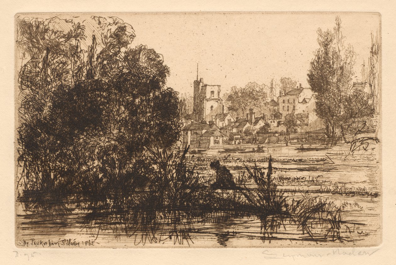 Hamertons Portfolio III: Twickenham Church, 1865-72 publicerad 1872. av Francis Seymour Haden