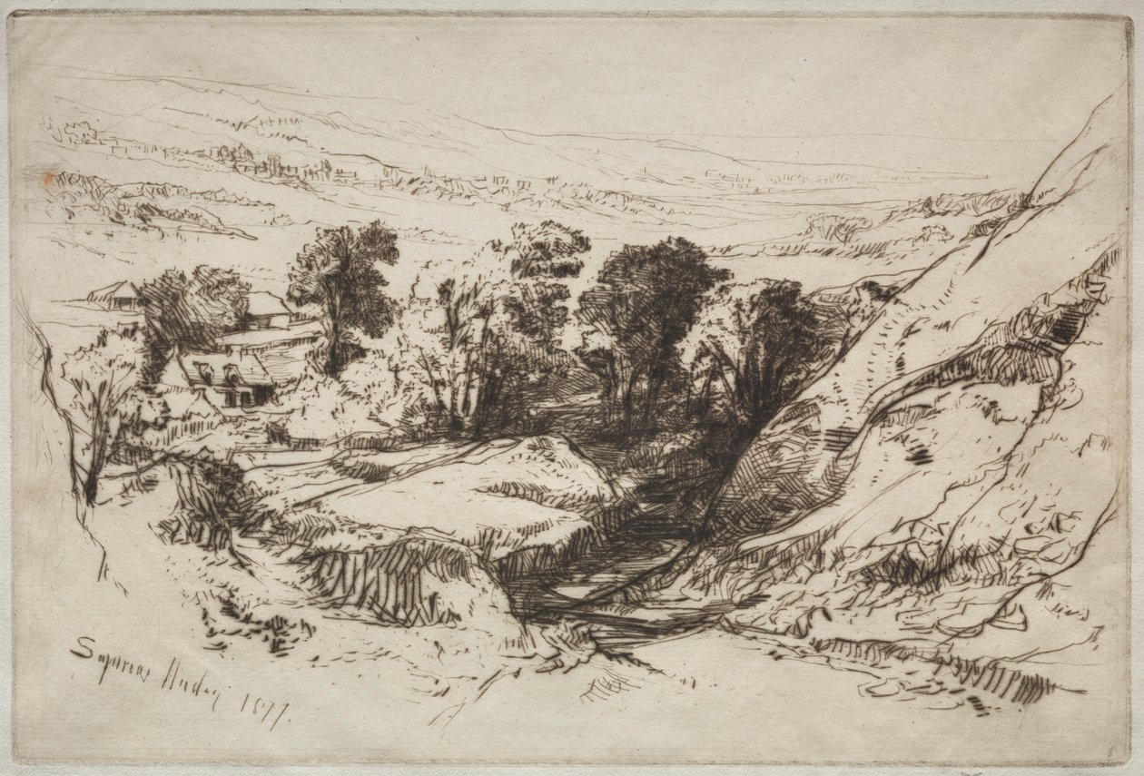 Nine Barrow Down, 1877. av Francis Seymour Haden