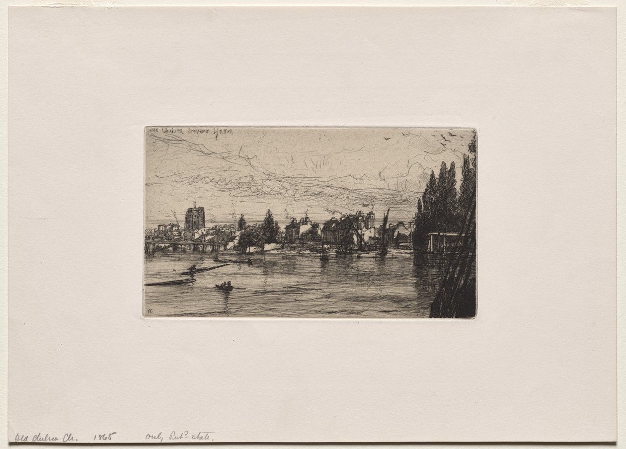 Gamla Chelsea kyrka av Francis Seymour Haden