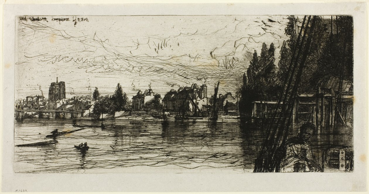 Gamla Chelsea kyrka av Francis Seymour Haden