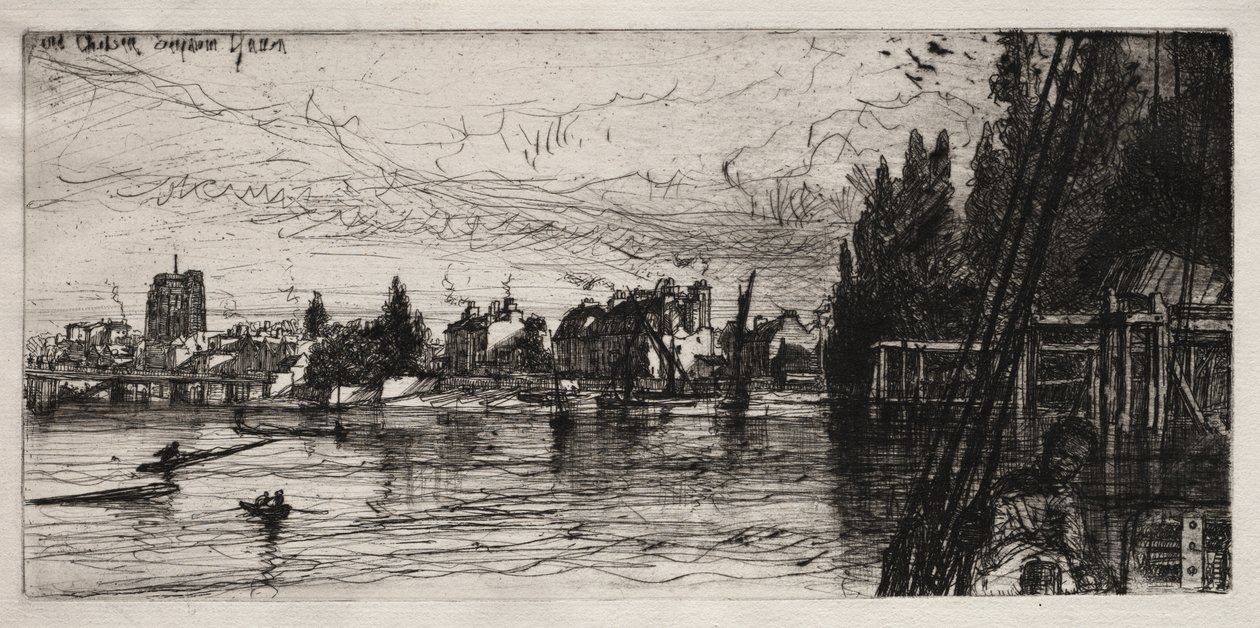 Gamla Chelsea kyrka av Francis Seymour Haden