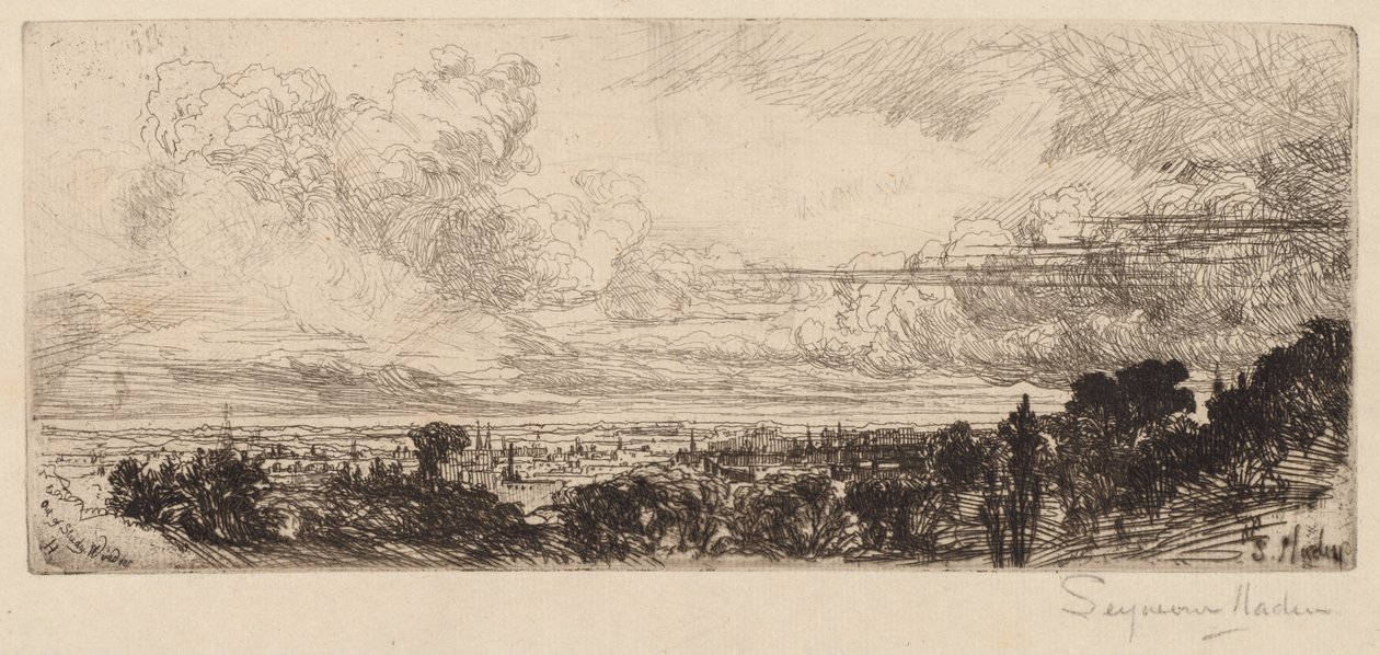 Utanför studiofönstret av Francis Seymour Haden