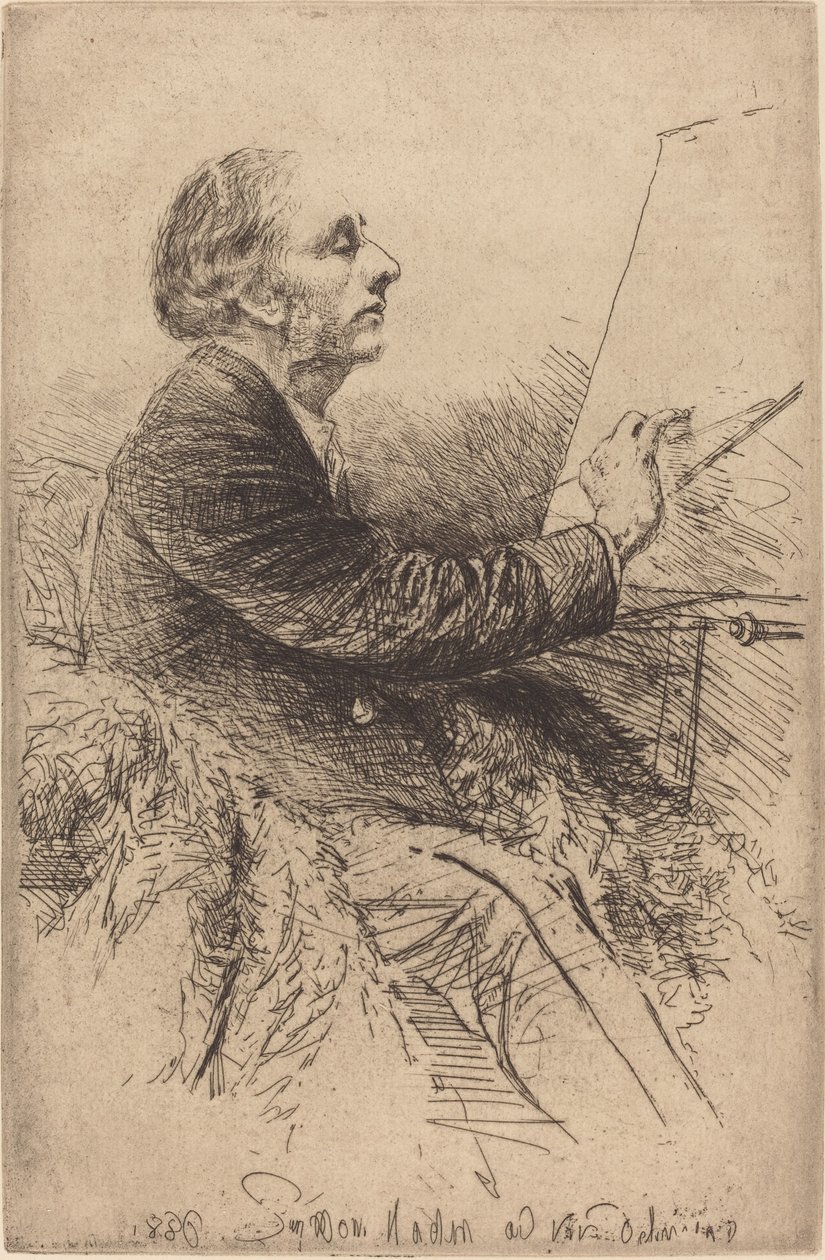 Självporträtt vid staffliet av Francis Seymour Haden