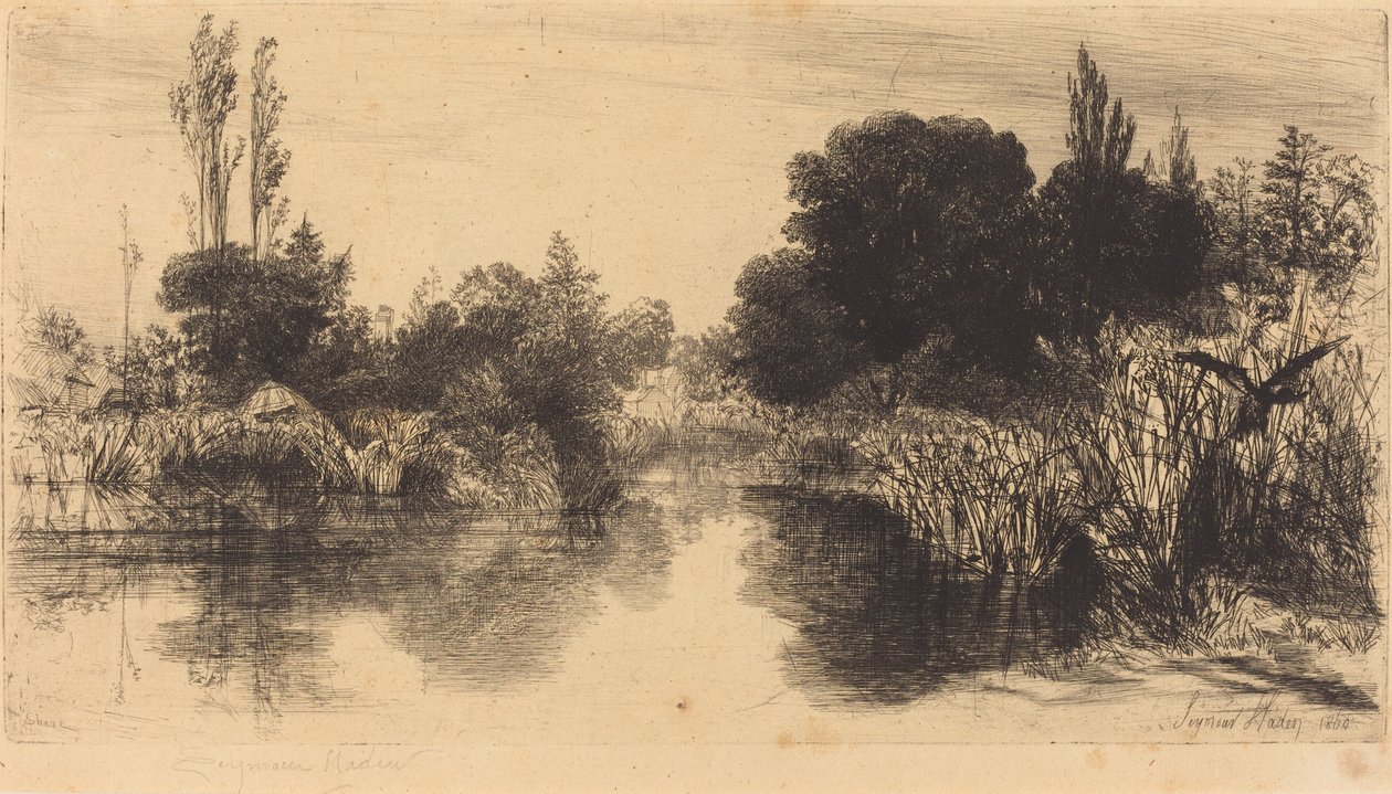 Shere Mill Pond (den större plattan) av Francis Seymour Haden