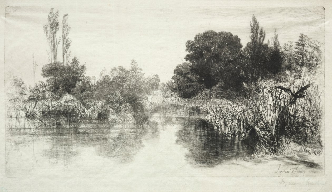 Shere Mill Pond (den större plattan) av Francis Seymour Haden
