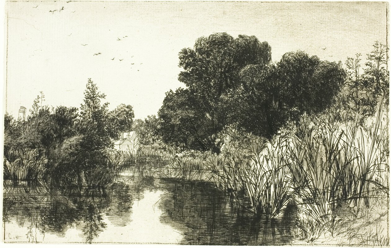 Shere Mill Pond, nr II (stor platta) av Francis Seymour Haden