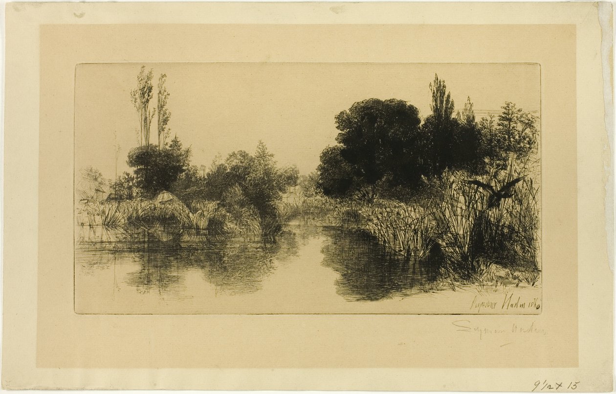 Shere Mill Pond, nr II (stor platta) av Francis Seymour Haden