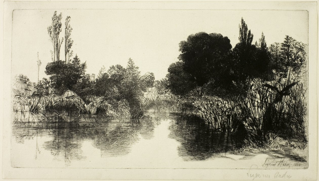 Shere Mill Pond, nr II (stor platta) av Francis Seymour Haden