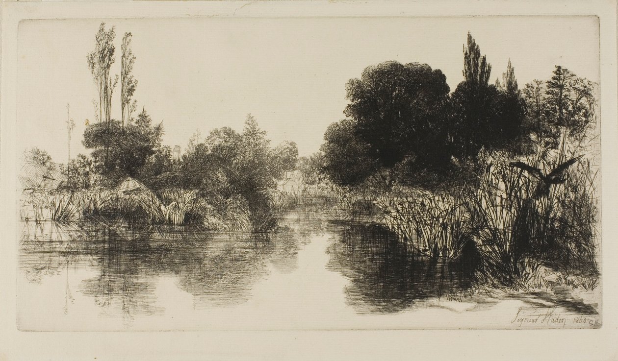 Shere Mill Pond, nr II (stor platta) av Francis Seymour Haden