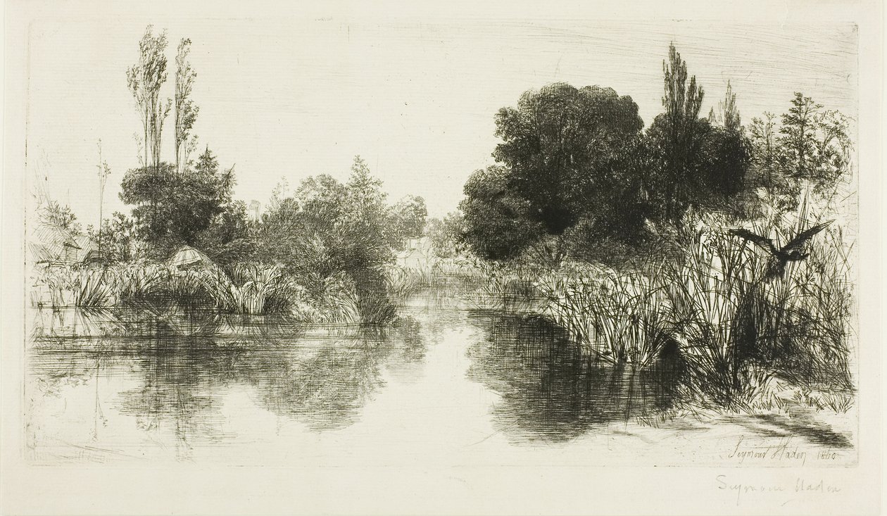 Shere Mill Pond, nr II (stor platta) av Francis Seymour Haden