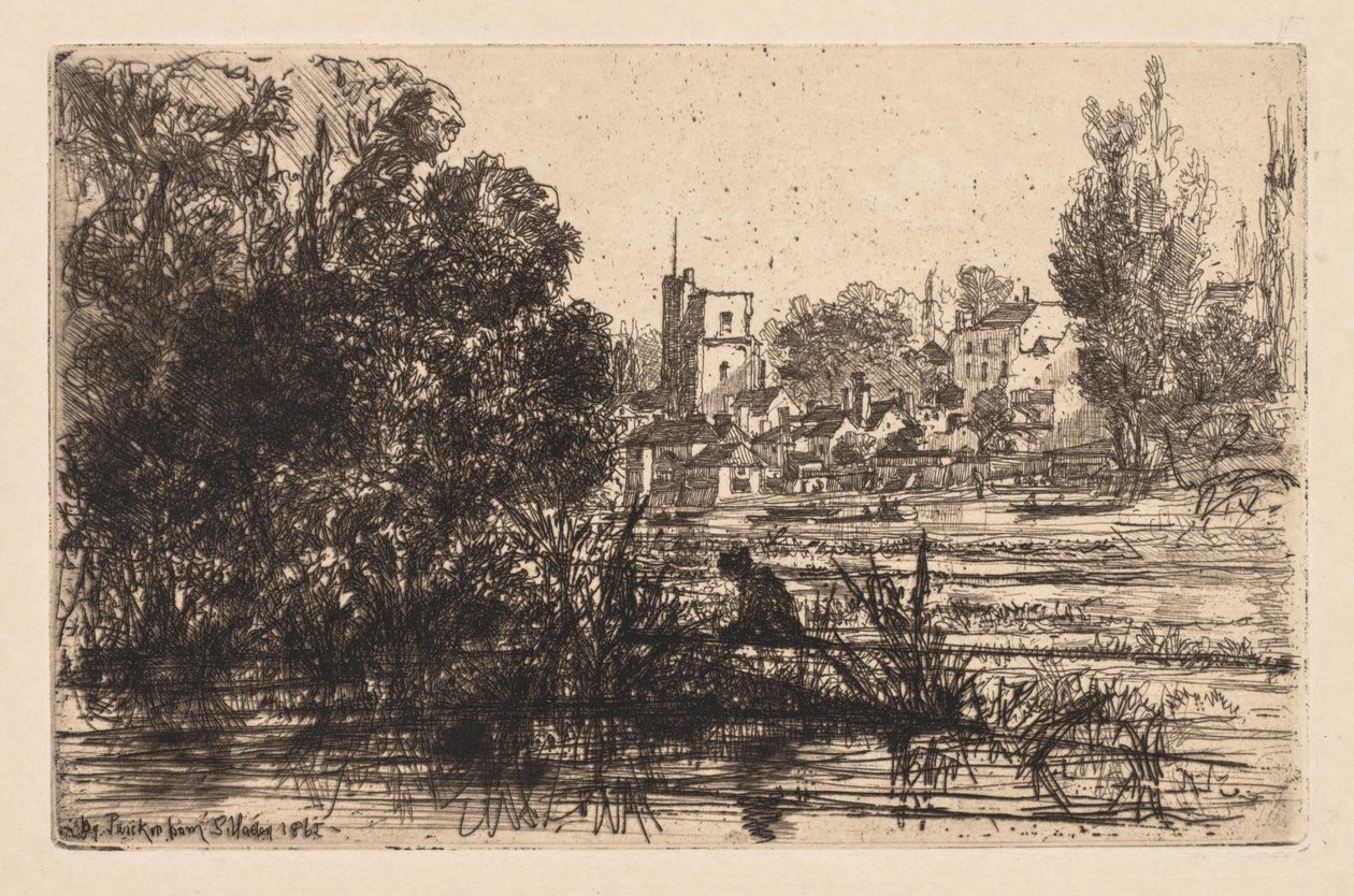 Twickenham kyrka av Francis Seymour Haden