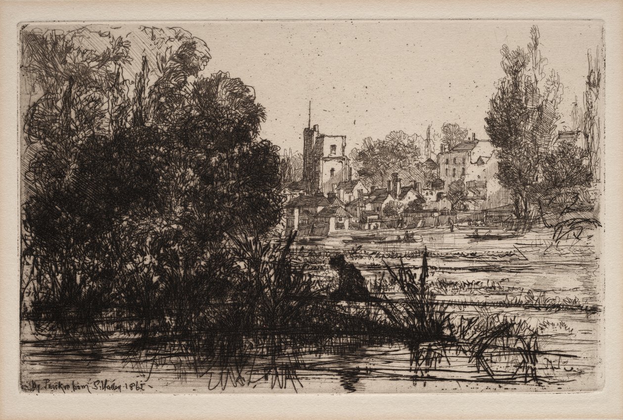 Twickenham kyrka av Francis Seymour Haden