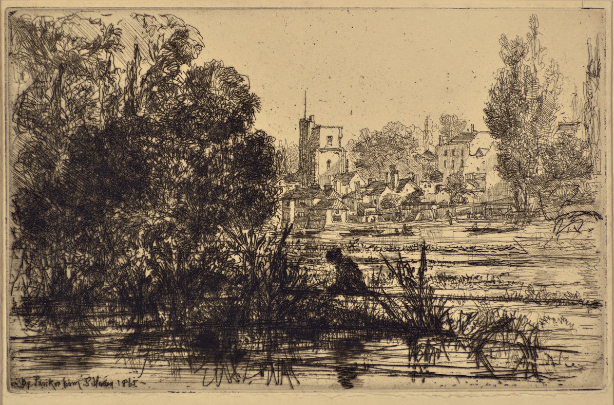 Twickenham kyrka av Francis Seymour Haden