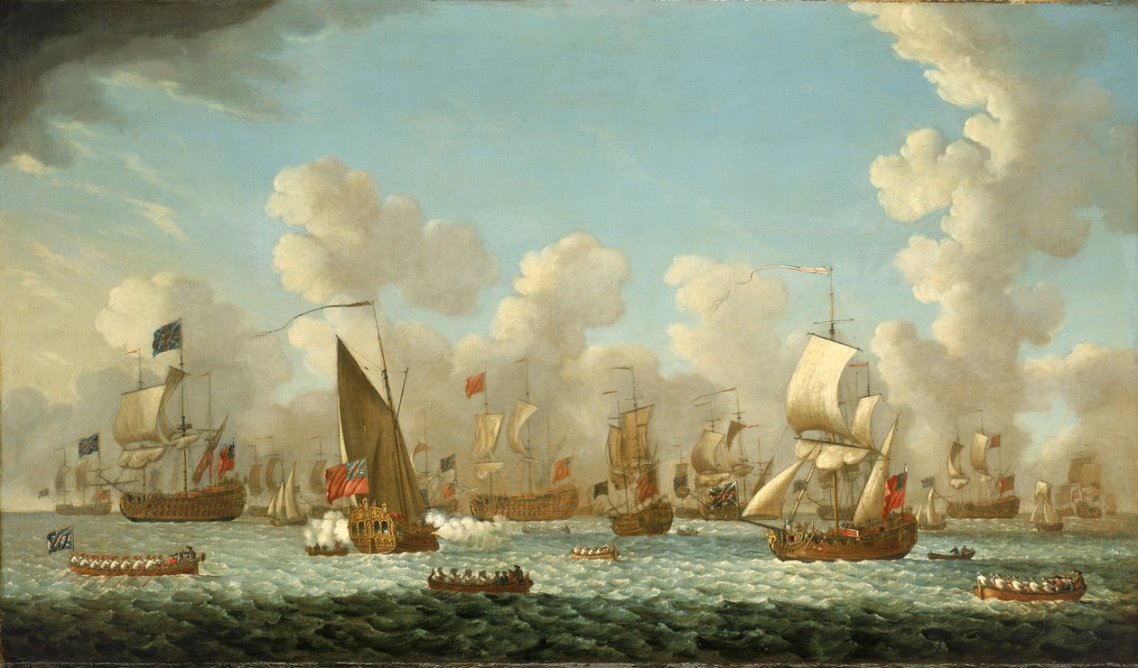 Marinmagasin i Spithead (England), år 1767. Olja på duk av Francis Swaine