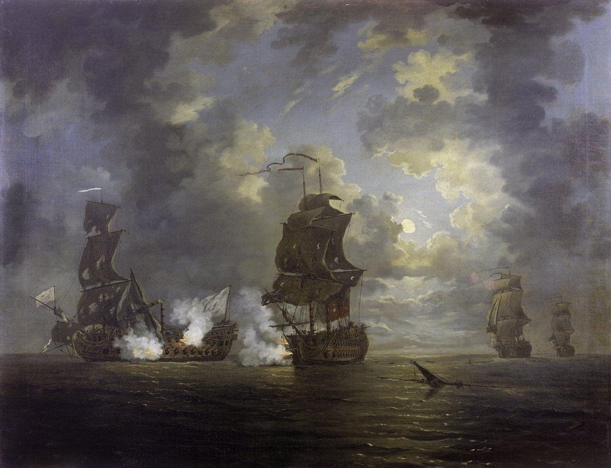 HMS Monmouths erövring av "Foudroyant" den 18 februari av Francis Swaine