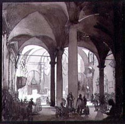 Interiör av klosterkyrkan San Felice i Florens, 1900-talet av Francis Sydney Unwin