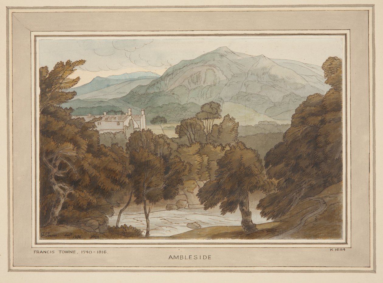 Ambleside, en vy nära Clappers Gate, Ambleside av Francis Towne