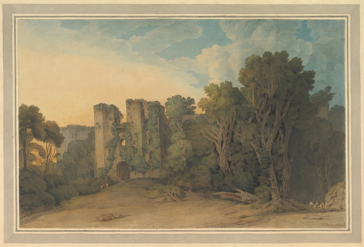 Berry Pomeroy Castle i Devon av Francis Towne