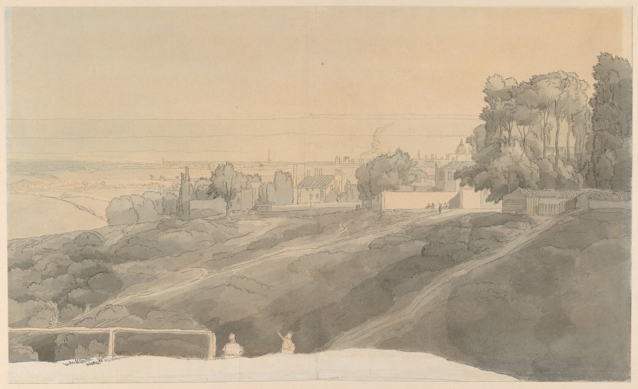 Hampstead Heath, kvällsljus av Francis Towne