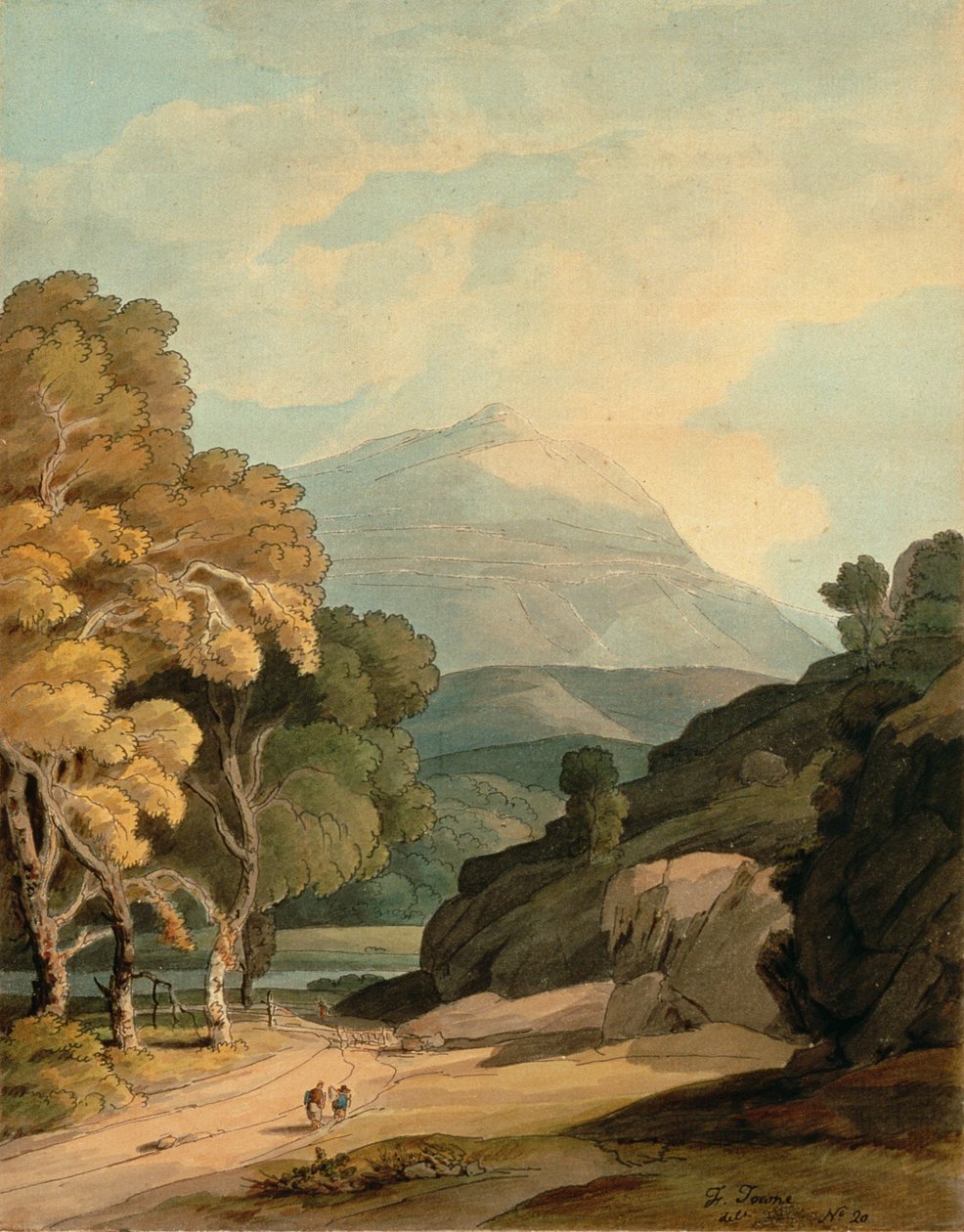 Nära Maentwrog, norra Wales (akvarell på papper) av Francis Towne