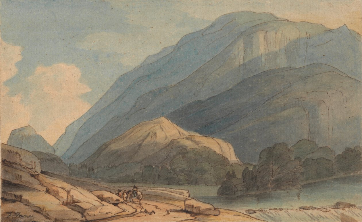 The Entrance into Borrowdale, ca 1786 (akvarell med penna och bläck på papper) av Francis Towne