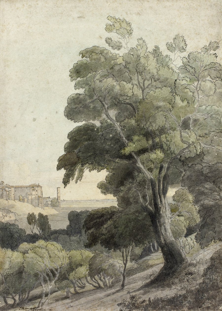 Tivoli, visar Rom i fjärran, c.1781 av Francis Towne