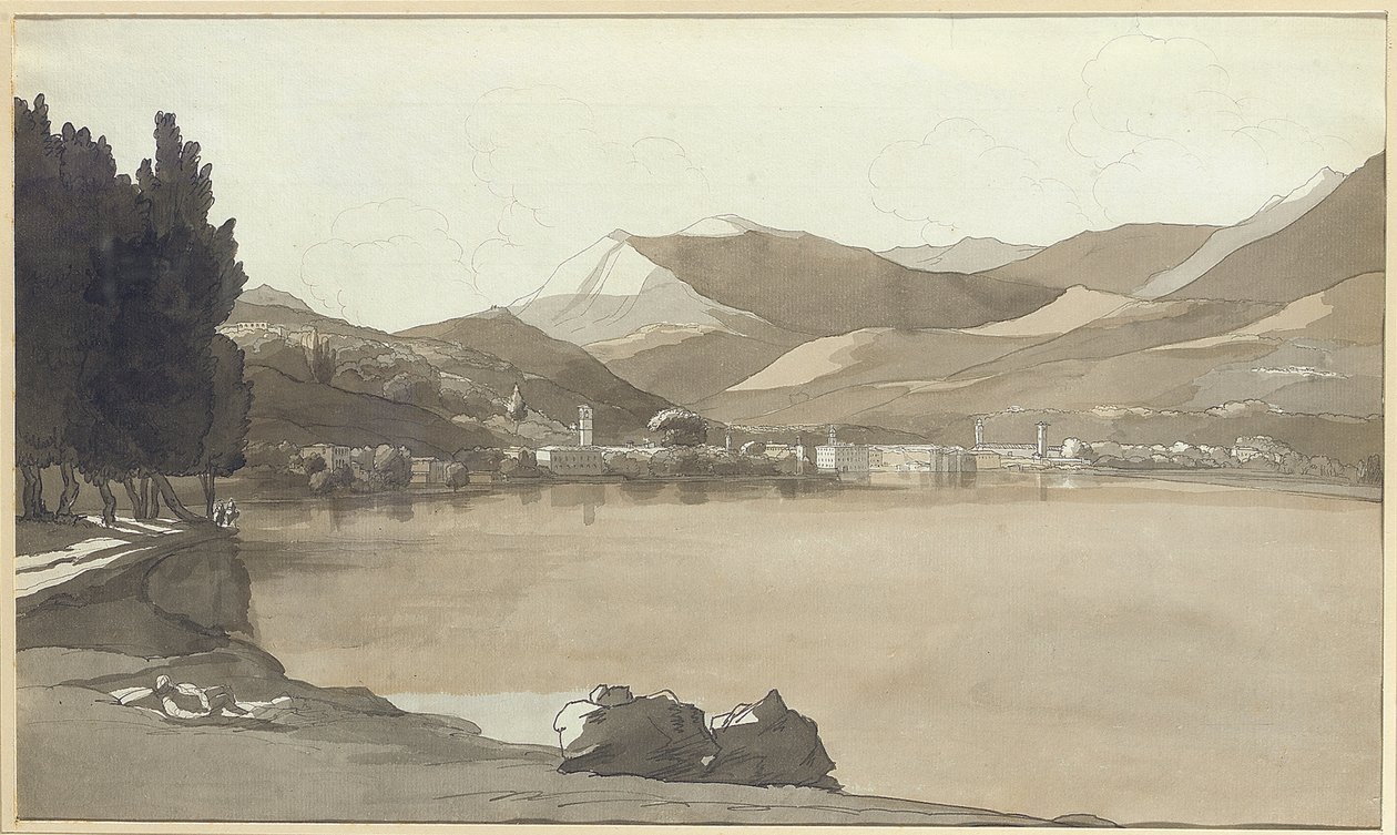 Staden Lugano, Schweiz, 1781 av Francis Towne