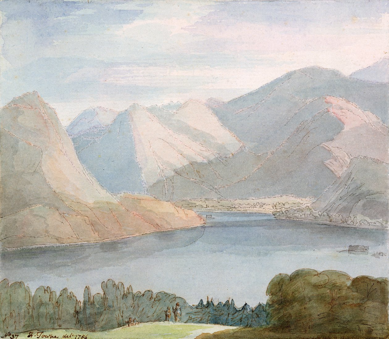 Ullswater från Gowbarrow Park av Francis Towne
