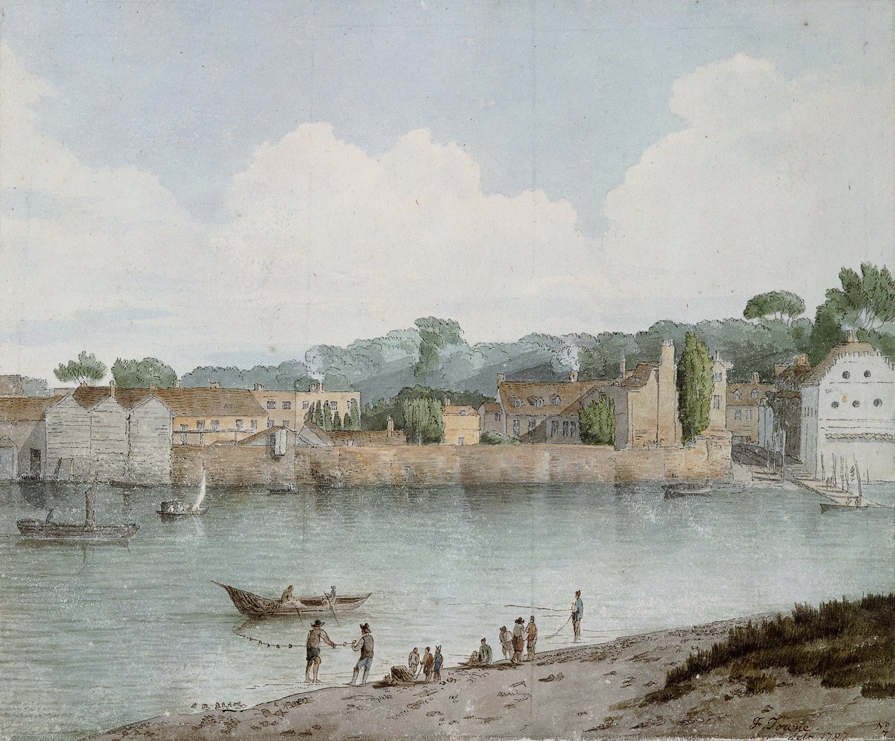 Vauxhall Stairs, från Millbank, 1797 av Francis Towne