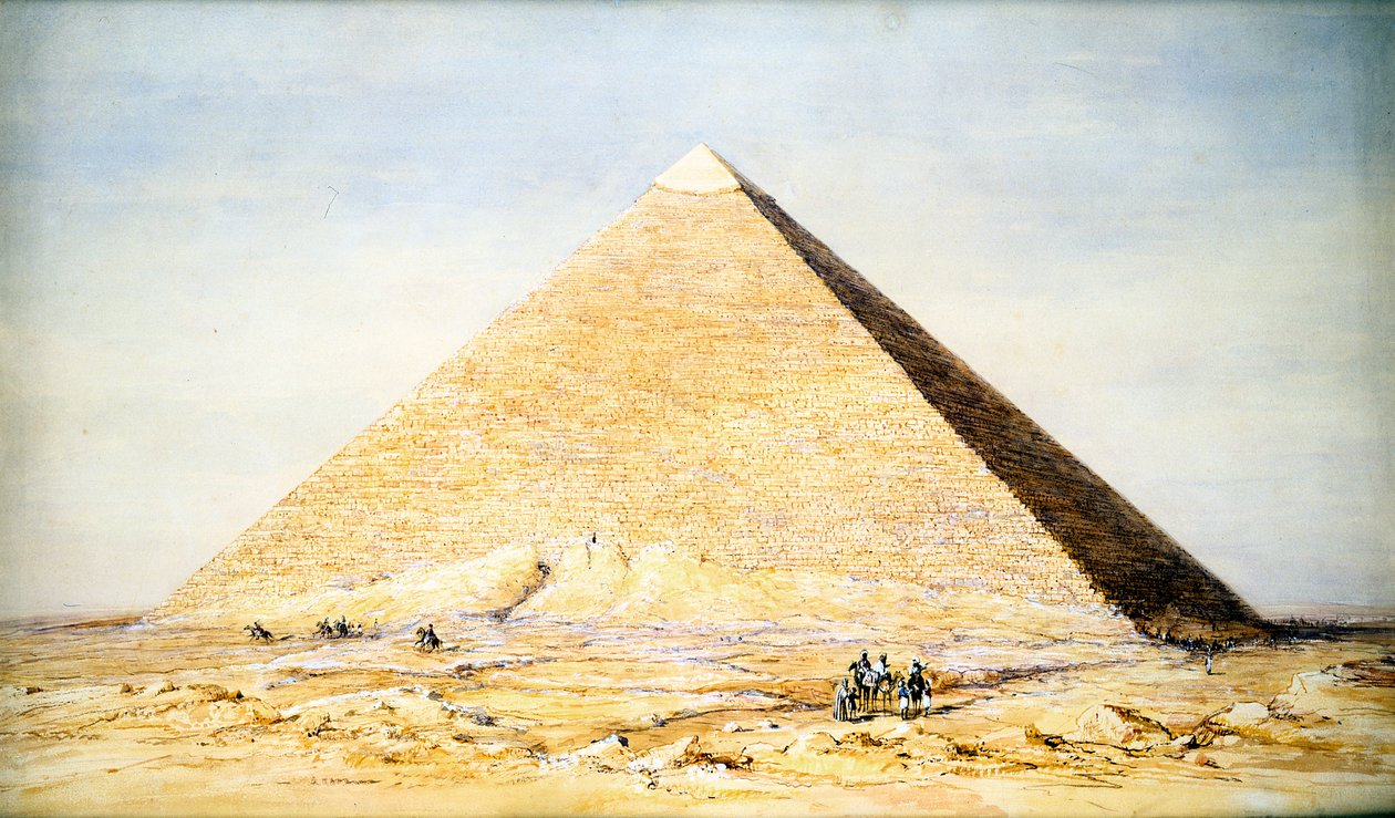 Den stora Keopspyramiden i Giza, Egypten, 4:e dynastin, Gamla kungariket, 2500-talet f.Kr. 1831 av Francis Vyvyan Jago Arundale