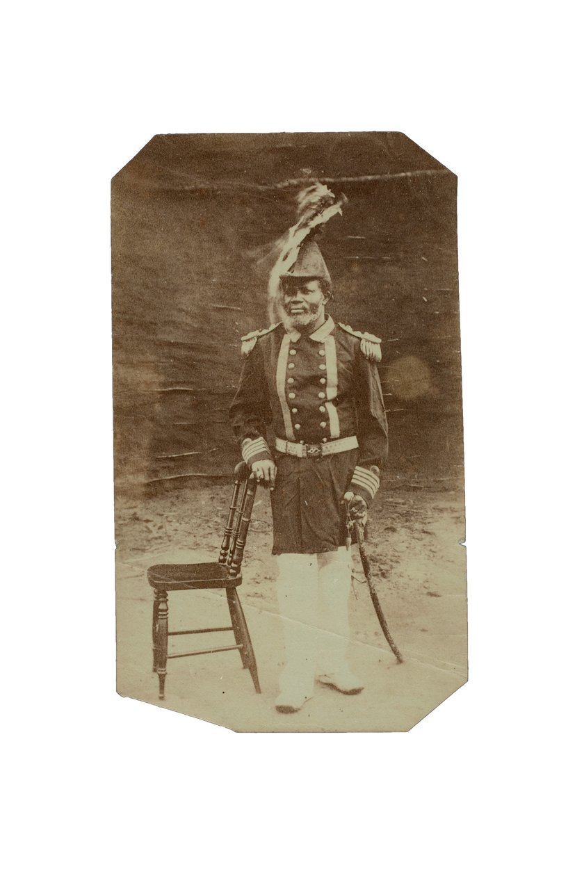 King Jack of Turtle Cove, Gabon, ca 1875 (albumintryck) av Francis W. Joaque